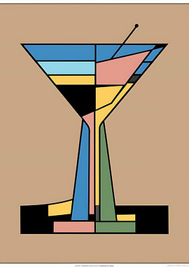 Abstract Martini Glass Art