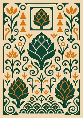 Floral Artichoke Pattern