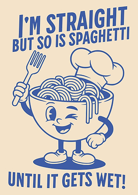 Funny Spaghetti Cartoon with Text