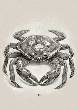 Realistic Crab Drawing