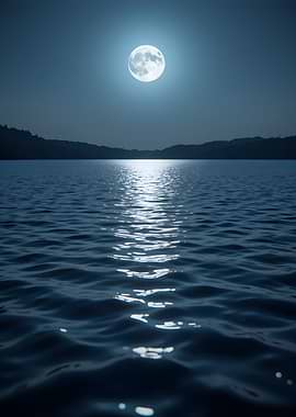 Moonlit Lake Serenity