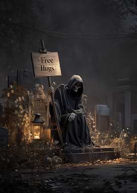 Grim Reaper Offering Free Hugs