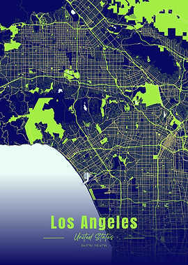 Los Angeles City Map Art
