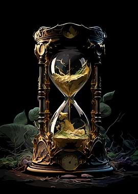 Ornate Hourglass with Golden Sand