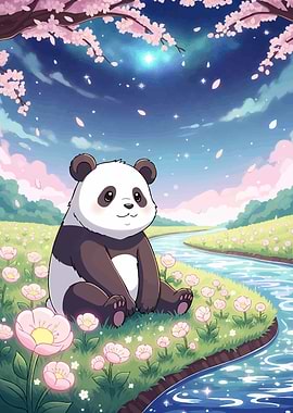 Panda Floral Landscape