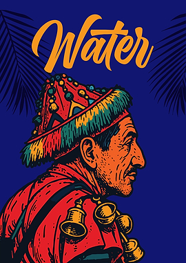 Moroccan Water Seller Illustration