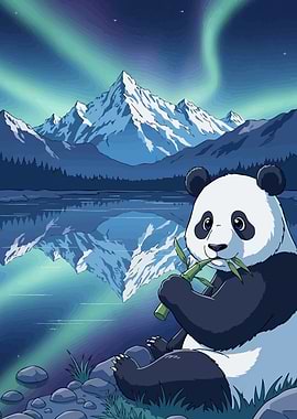 Panda bamboo aurora borealis