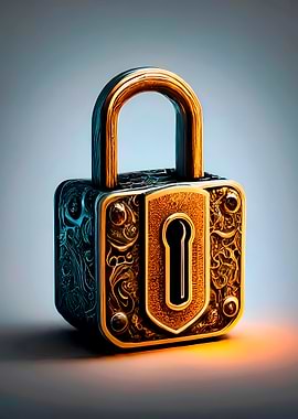 Ornate Golden Padlock