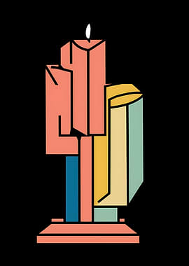 Abstract Geometric Candle Illustration