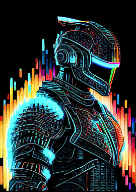 Neon Futuristic Knight