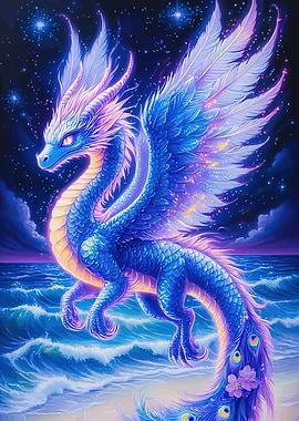 Celestial Dragon Over Ocean