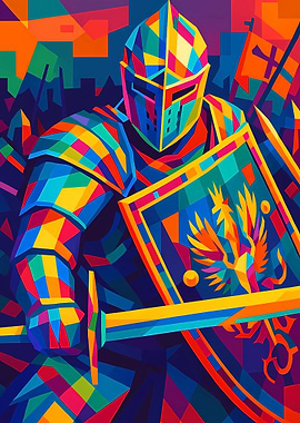Colorful Knight in Battle