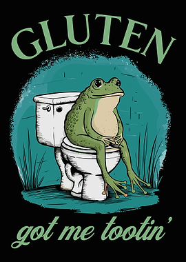 Gluten Got Me Tootin' Frog Art