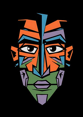 Abstract Geometric Face Portrait