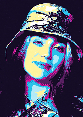 billie eilish Hat Pop Art Portrait