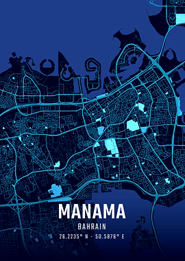 Manama Midnight City Map