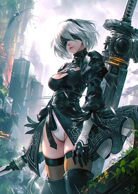 2B Nier Automata Digital Art