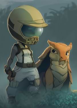 Astronaut and Creature Digital Art