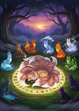 Nine-tailed Fox Elemental Circle
