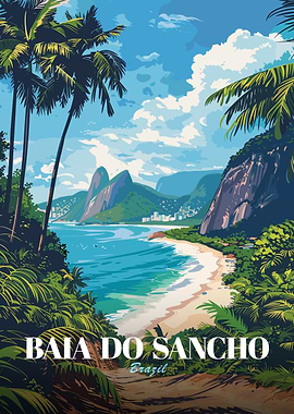 Baia do Sancho, Brazil Travel Poster