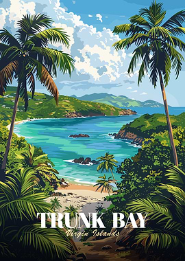Trunk Bay, Virgin Islands Illustration