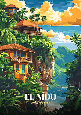 El Nido Philippines Travel Poster