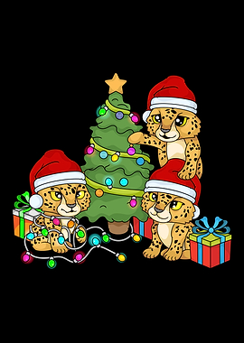 Christmas Cheetah Gift Kids Wild Cat Cheetahs