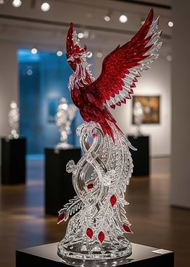Crystal Phoenix Sculpture