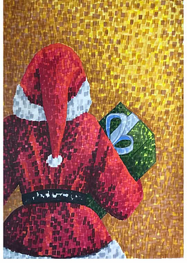 Santa Claus with Gift Painting