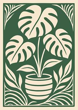 Monstera Plant Art Print
