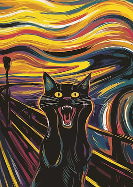 The Scream Cat Art