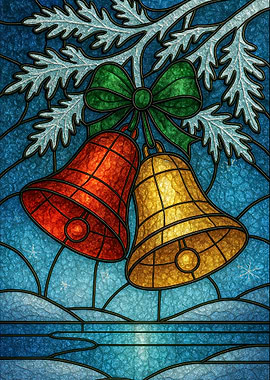 Stained Glass Christmas Bells