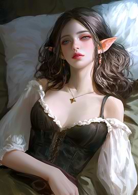 Elf Portrait in Corset and Blouse