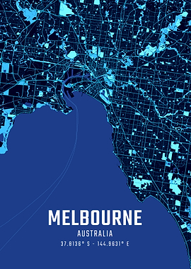 Melbourne Midnight City Map
