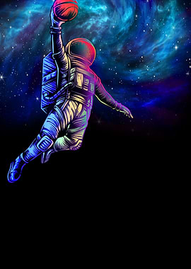 Astronaut Slam Dunk in Space
