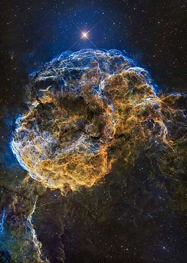 Celestial Nebula with Starry Background