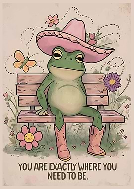 Frog in Boots and Cowboy Hat