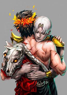Hades 2 and Zagreus Hugging Fanart