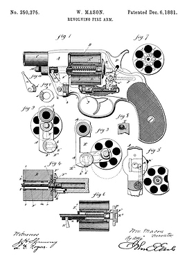 Revolving Fire Arm Patent Drawing
