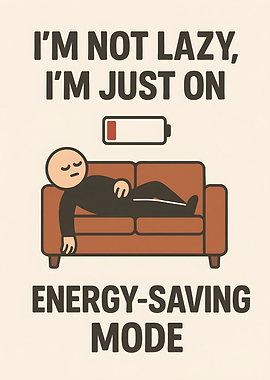 Energy-Saving Mode Cartoon Illustration
