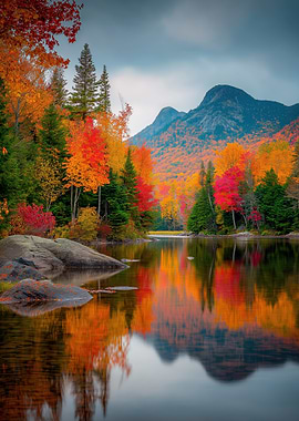 Autumn Lake Reflection