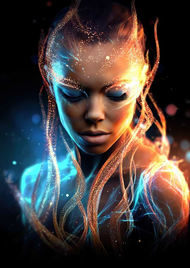 Ethereal Woman with Glowing Energy