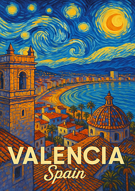 Valencia, Spain - Starry Night Style