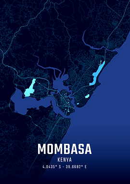 Mombasa Midnight City Map