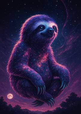 Cosmic Sloth in Night Sky