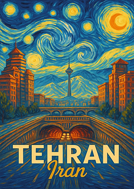 Tehran, Iran: Starry Night Impression