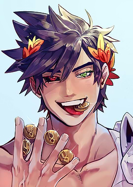 Zagreus with coins, Hades fanart