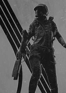 Arc Raiders - Futuristic Soldier with Weapon Poster