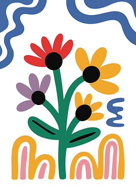 Colorful Abstract Floral Illustration