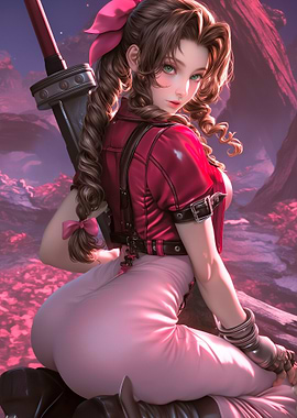 Aerith Gainsborough with Buster Sword